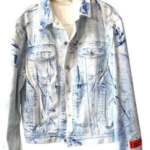 HERON PRESTON: Men's Overdyed Button Up Denim Jacket - S
